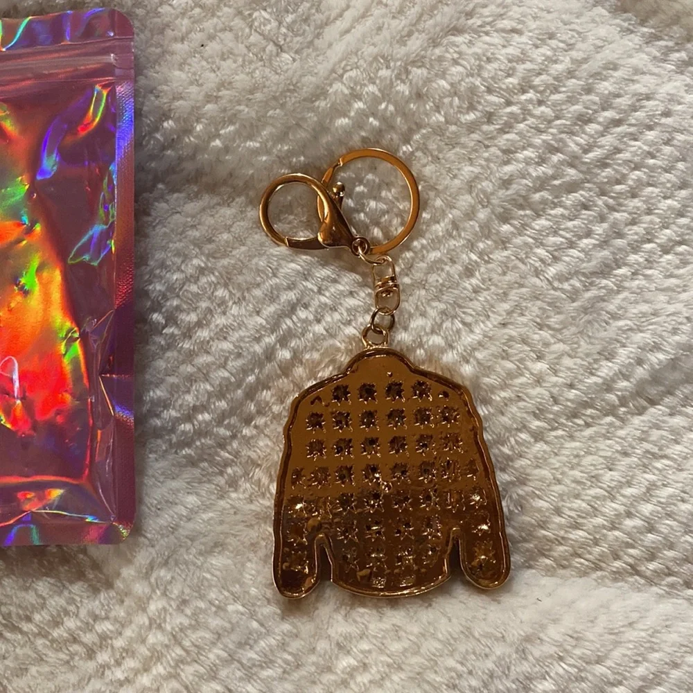 Key Ring Purse Charm Pink Crystal Jacket - Picture 4 of 6